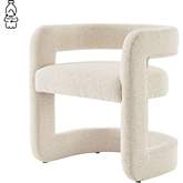 Althea Dining Side Chair in Beige Recycled Fabric